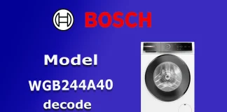 Декодиране на номер на модел на перална машина Bosch
